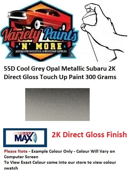 55D Cool Grey Opal Metallic Subaru 2K Direct Gloss Touch Up Paint 300 Grams