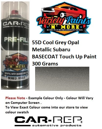 55D Cool Grey Opal Metallic Subaru BASECOAT Touch Up Paint 300 Grams