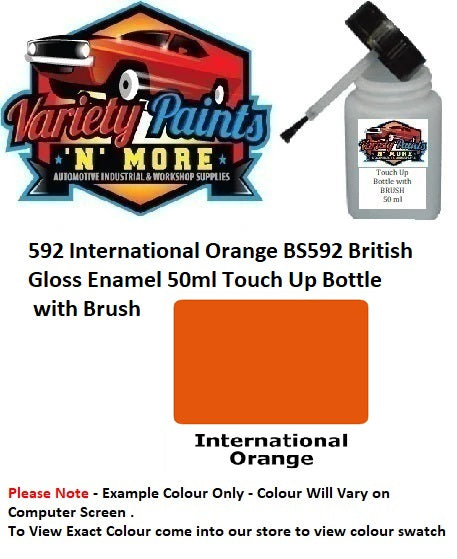 592 International Orange BS592 British Standard Gloss Enamel Touch Up Bottle 50ml