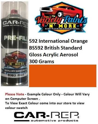 592 International Orange BS592 British Standard Gloss Acrylic Aerosol 300 Grams