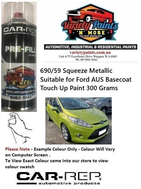 690/59 Squeeze Metallic Suitable for Ford AUS Basecoat Touch Up Paint 300 Grams