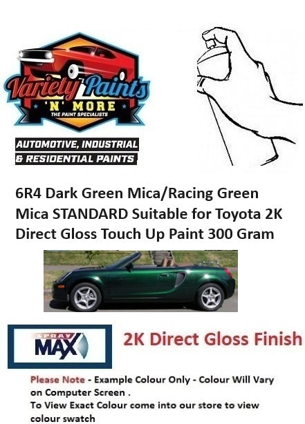 6R4 Dark Green Mica/Racing Green Mica STANDARD Suitable for Toyota 2K Direct Gloss Touch Up Paint 300 Gram