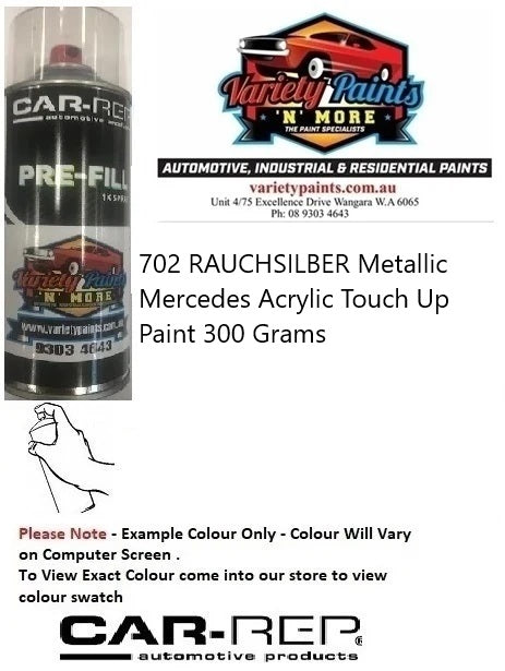 702 RAUCHSILBER Metallic Mercedes Acrylic Touch Up Paint 300 Grams 5IS B38