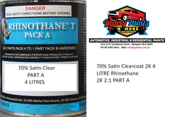 70% Satin Clearcoat 2K 4 LITRE Rhinothane 2 Pack 2:1 PART A