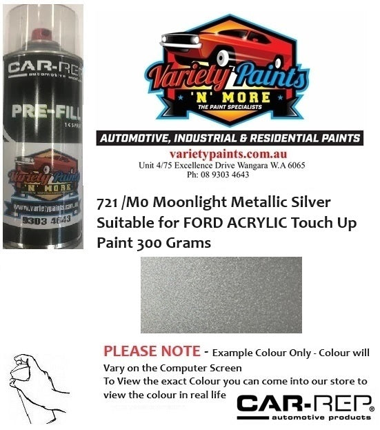 721 /M0 Moonlight Metallic Silver Suitable for FORD ACRYLIC Touch Up Paint 300 Grams