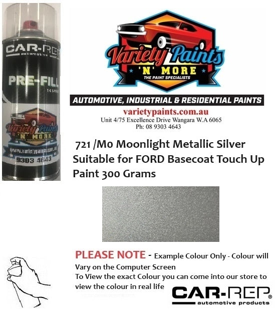 721 /M0 Moonlight Metallic Silver Suitable for FORD Basecoat Touch Up Paint 300 Grams