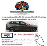 724 Urban Green Metallic /New Green Metallic /Pine Grey Metallic VOLVO 2K Aerosol Paint 300 Grams