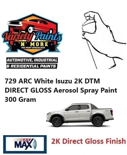 729 ARC White Isuzu 2K DTM DIRECT GLOSS Aerosol Spray Paint 300 Gram