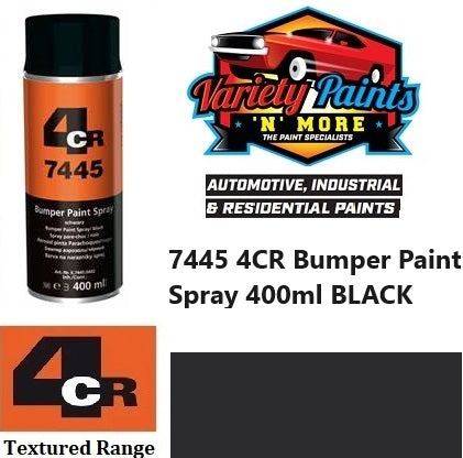7445 4CR Bumper Paint Spray 400ml BLACK