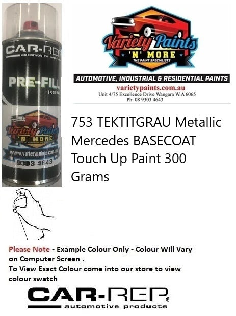 753 TEKTITGRAU Metallic Mercedes BASECOAT Touch Up Paint 300 Grams