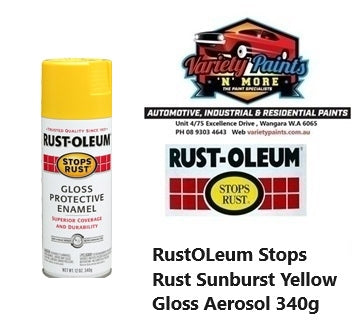 RustOLeum Stops Rust Sunburst Yellow Gloss Aerosol 340g