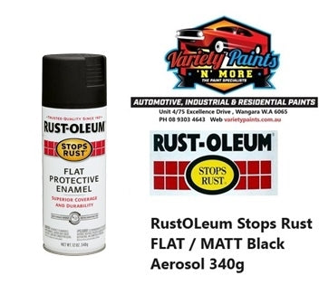 RustOLeum Stops Rust FLAT / MATT Black Aerosol 340g