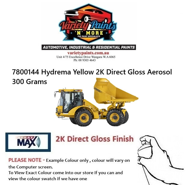 7800144 Hydrema Yellow 2K Direct Gloss Aerosol 300 Grams