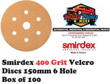 Smirdex 400 Grit Velcro Discs 150mm 6 Hole Box of 100