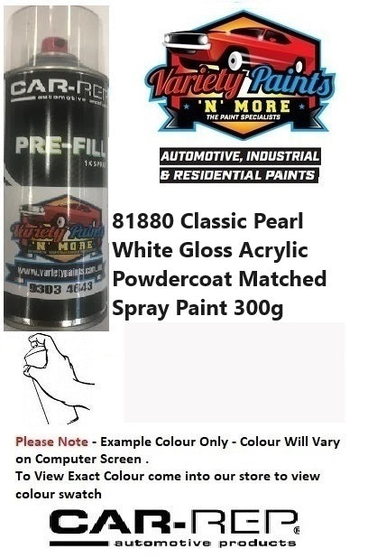 272-81880 Classic Pearl White Matt Acrylic Powdercoat Matched Spray Paint 300g