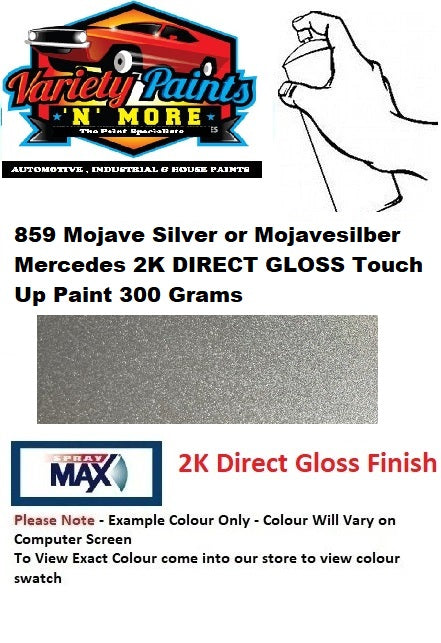 859 Mojave Silver or Mojavesilber Mercedes 2K DIRECT GLOSS Touch Up Paint 300 Grams