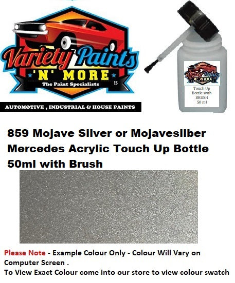 859 Mojave Silver or Mojavesilber Mercedes Acrylic Touch Up Bottle 50ml with Brush
