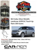 863 Indus Silver Metallic Landrover ACRYLIC Touch Up Paint 300 Grams