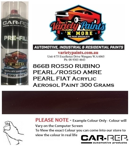 866B ROSSO RUBINO PEARL/ROSSO AMRE PEARL FIAT Acrylic Aerosol Paint 300 Grams