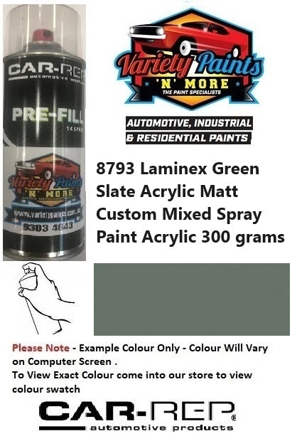 8793 Laminex Green Slate Acrylic Matt Custom Mixed Spray Paint Acrylic 300 grams