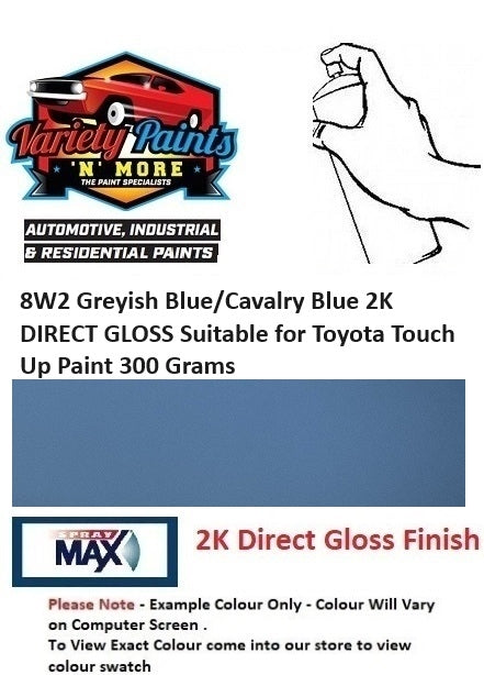 8W2 Greyish Blue/Cavalry Blue 2K DIRECT GLOSS Suitable for Toyota Touch Up Paint 300 Grams