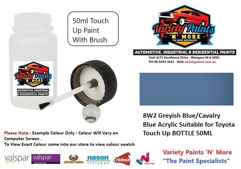 8W2 Greyish Blue/Cavalry Blue Acrylic Suitable for Toyota Touch Up BOTTLE 50ML