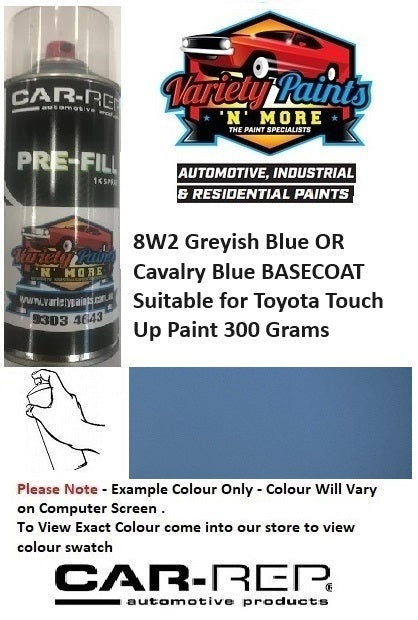8W2 Greyish Blue/Cavalry Blue BASECOAT Suitable for Toyota Touch Up Paint 300 Grams