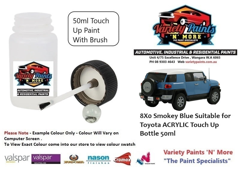8X0 Smokey Blue Suitable for Toyota ACRYLIC Touch Up Bottle 50ml