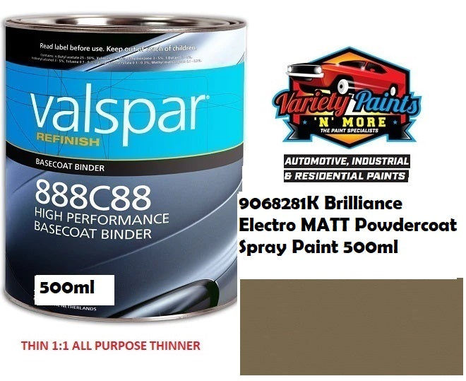 Matt Powdercoat 9068281K Brilliance Electro Dulux MATT Powdercoat Spray Paint 500ml