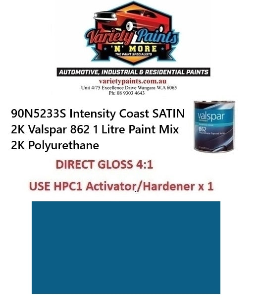 90N5233S Intensity Coast SATIN 2K Valspar 862 1 Litre Paint Mix 2K Polyurethane