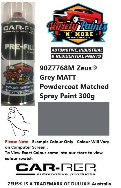 90Z7768M Zeus® Grey MATT  Powdercoat Matched Spray Paint 300g 1IS 63A