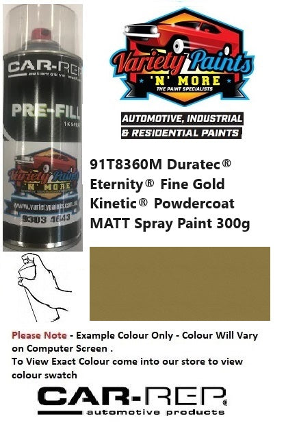 91T8360M Duratec® Fine Gold Kinetic® Powdercoat MATT Spray Paint 300g