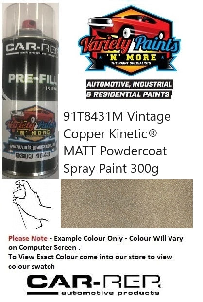 91T8431M Vintage Copper Kinetic® MATT Powdercoat Spray Paint 300g