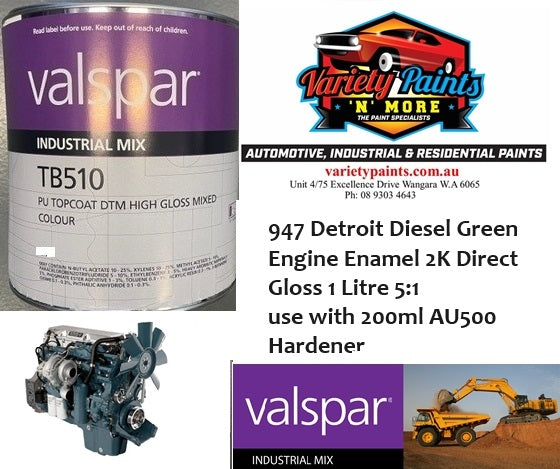 947 Detroit Diesel Green Engine Enamel 2K Direct Gloss 1 Litre