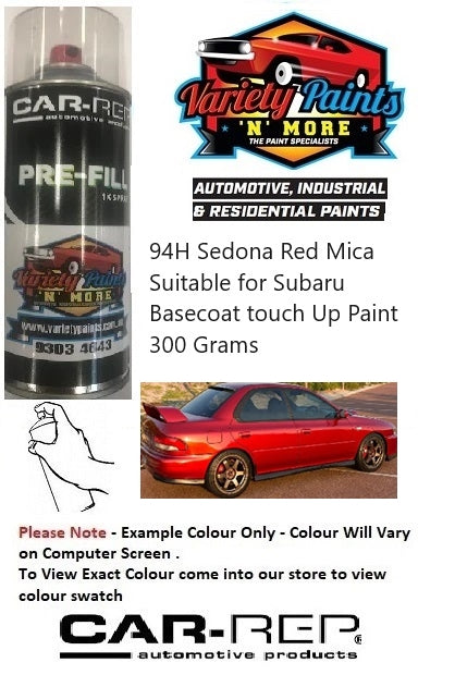 94H Sedona Red Mica Suitable for Subaru Basecoat touch Up Paint 300 Grams