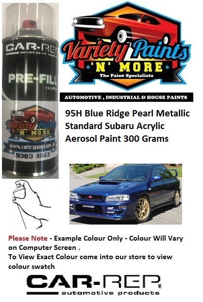 95H Blue Ridge Pearl Metallic Standard Subaru Acrylic Aerosol Paint 300 Grams