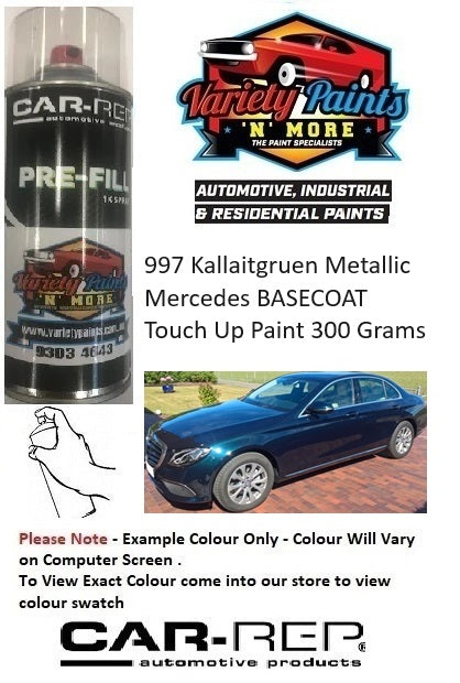 997 Kallaitgruen Metallic Mercedes BASECOAT Touch Up Paint 300 Grams
