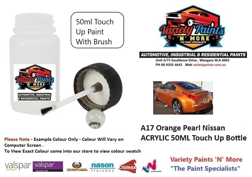 A17 Orange Pearl Nissan ACRYLIC 50ML Touch Up Bottle