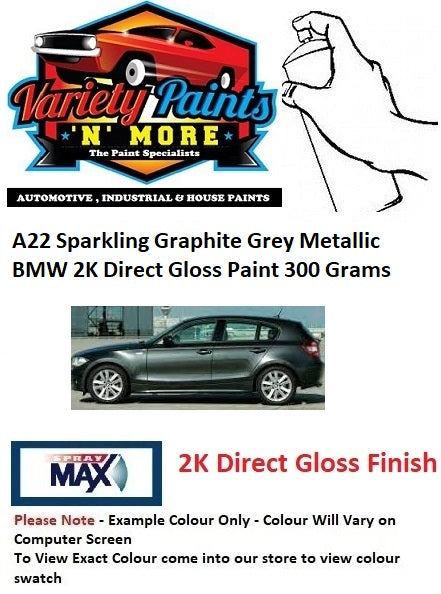 A22 Sparkling Graphite Grey Metallic BMW 2K Direct Gloss Paint 300 Grams