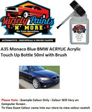 A35 Monaco Blue BMW ACRYLIC Acrylic Touch Up Bottle 50ml with Brush 