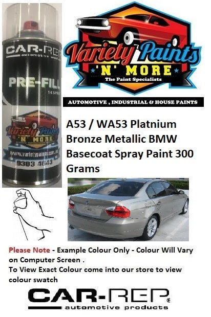 A53 / WA53 Platnium Bronze Metallic BMW Basecoat Spray Paint 300 Grams