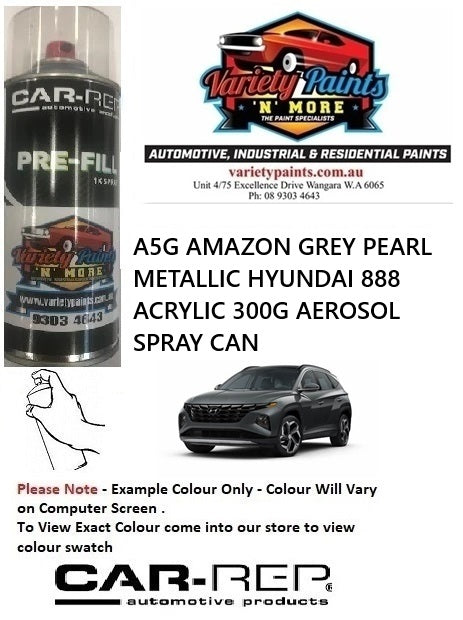 A5G AMAZON GREY PEARL METALLIC HYUNDAI ACRYLIC 300G AEROSOL SPRAY CAN