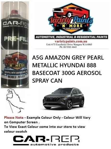 A5G AMAZON GREY PEARL METALLIC HYUNDAI BASECOAT 300G AEROSOL SPRAY CAN