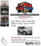 A62 White Silver Metallic MINI Acrylic Spray Paint 300g