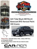 AA1 Tidal Black METALLIC Basecoat BYD Aerosol Paint 300 Grams