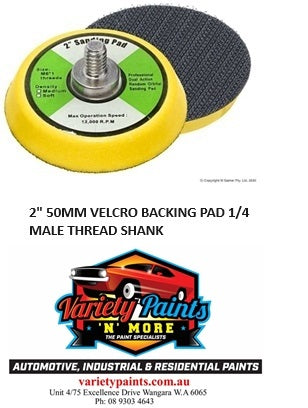 2" 50MM VELCRO BACKING PAD 1/4 MALE THREAD SHANK