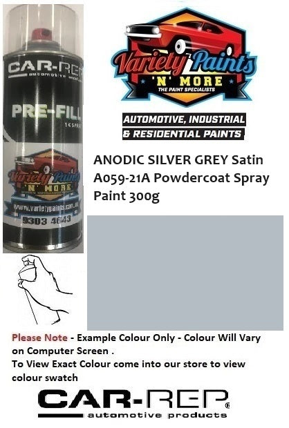 ANODIC SILVER GREY Satin A059-21A Powdercoat Spray Paint 300g