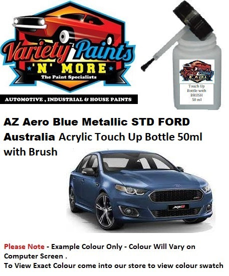 AZ Aero Blue Metallic STD FORD Australia Acrylic Touch Up Bottle 50ml with Brush