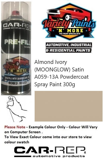 Almond Ivory (MOONGLOW) Satin A059-13A Powdercoat Spray Paint 300g 1IS 5A