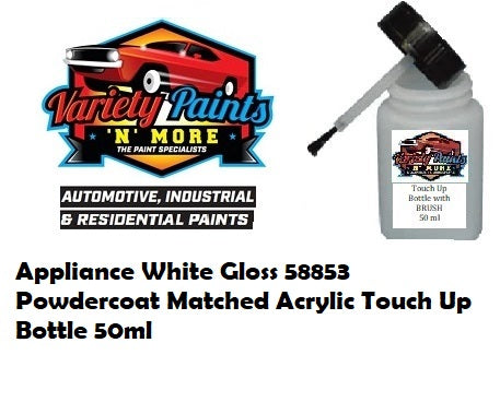 Appliance White Gloss 58853 Powdercoat Matched Acrylic Touch Up Bottle 50ml